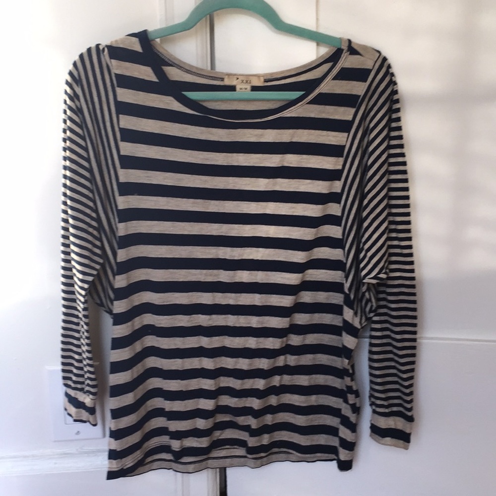 Blue and Beige Stripped Forever 21 Long Sleeve